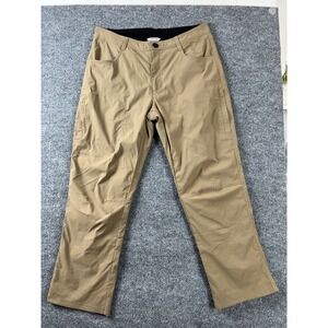Orvis Pants Men's 34x29 Tan Fleece Lined Tech Straight Hiking Winter Warm Casual